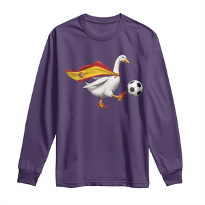 Spain Soccer Goose Long Sleeve Shirt Spanish Flag Patriotic Football Fan Graphic TS10 S Purple Print Your Wear