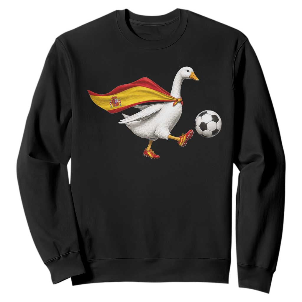 Spain Soccer Goose Sweatshirt Spanish Flag Patriotic Football Fan Graphic TS10 Black Print Your Wear