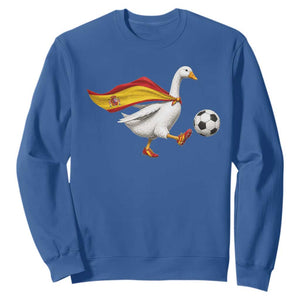 Spain Soccer Goose Sweatshirt Spanish Flag Patriotic Football Fan Graphic TS10 Royal Blue Print Your Wear