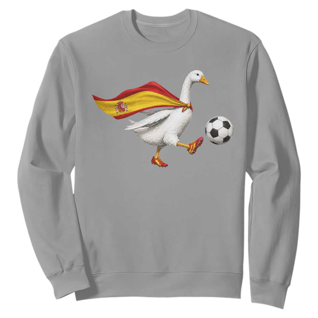Spain Soccer Goose Sweatshirt Spanish Flag Patriotic Football Fan Graphic TS10 Sport Gray Print Your Wear