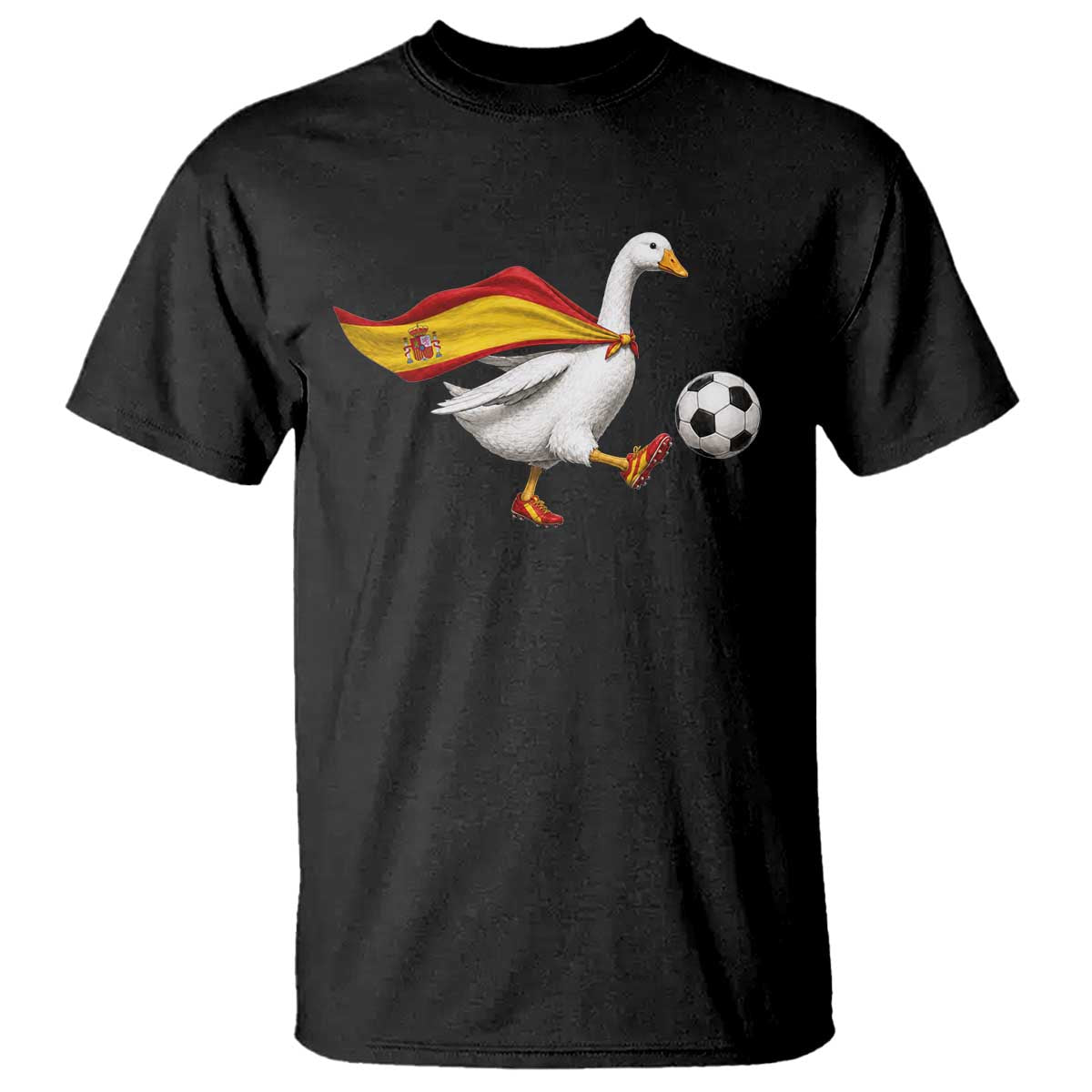 Spain Soccer Goose T Shirt Spanish Flag Patriotic Football Fan Graphic TS10 Black Print Your Wear