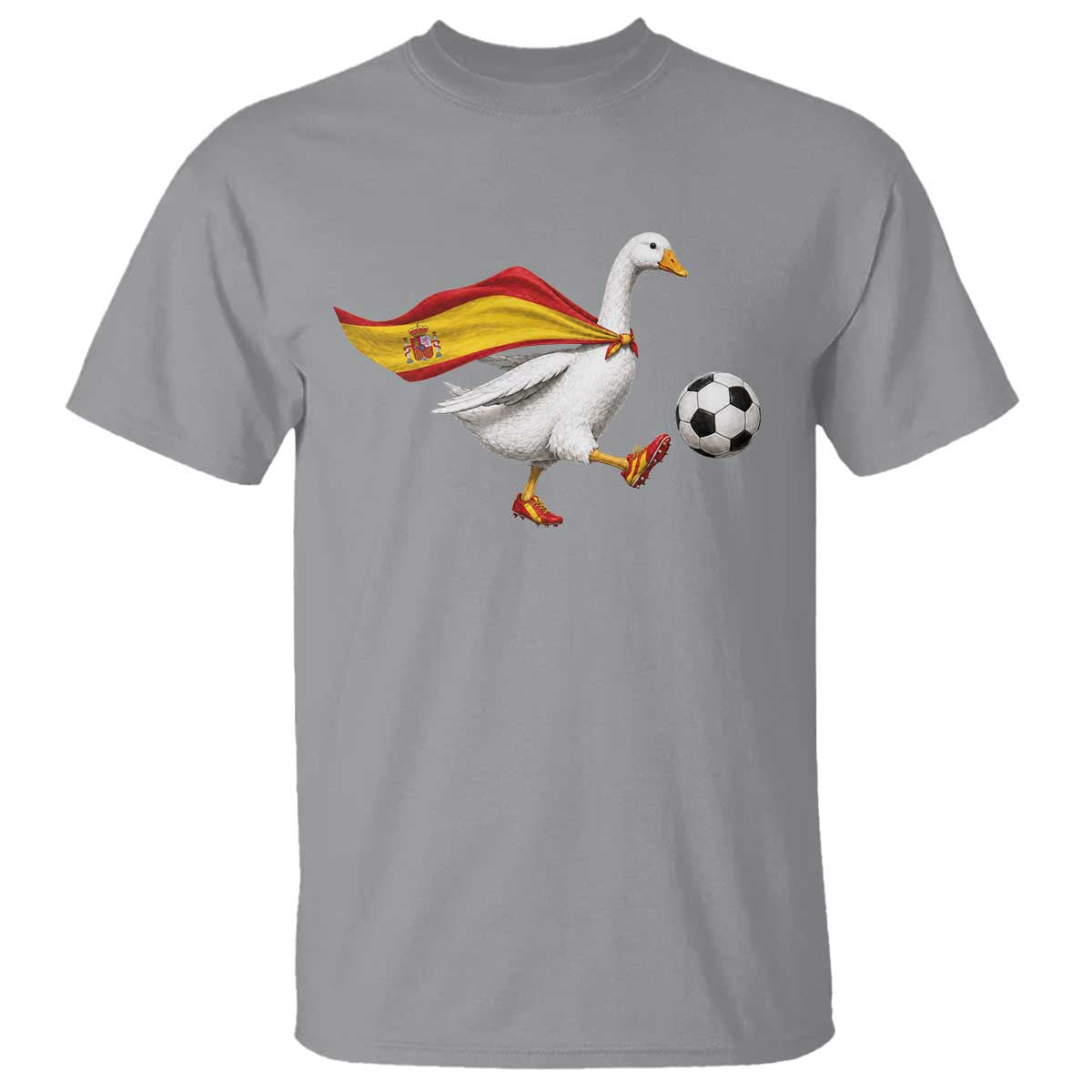 Spain Soccer Goose T Shirt Spanish Flag Patriotic Football Fan Graphic TS10 Sport Gray Print Your Wear