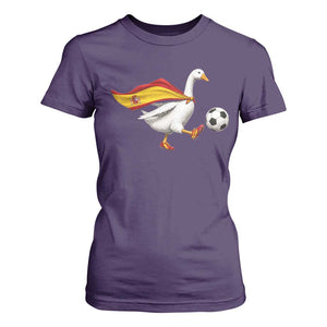 Spain Soccer Goose T Shirt For Women Spanish Flag Patriotic Football Fan Graphic TS10 Purple Print Your Wear