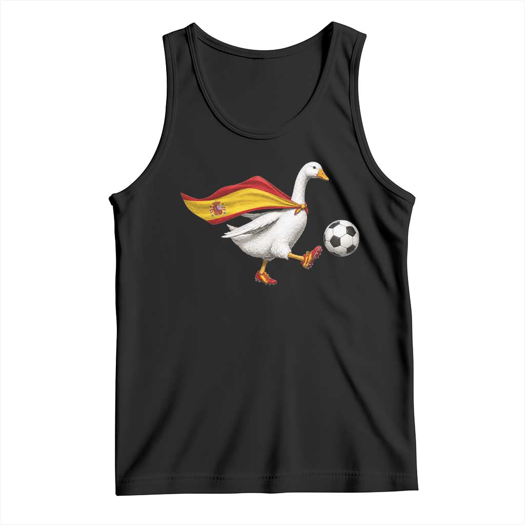 Spain Soccer Goose Tank Top Spanish Flag Patriotic Football Fan Graphic TS10 Black Print Your Wear