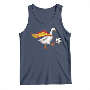 Spain Soccer Goose Tank Top Spanish Flag Patriotic Football Fan Graphic TS10 Navy Print Your Wear