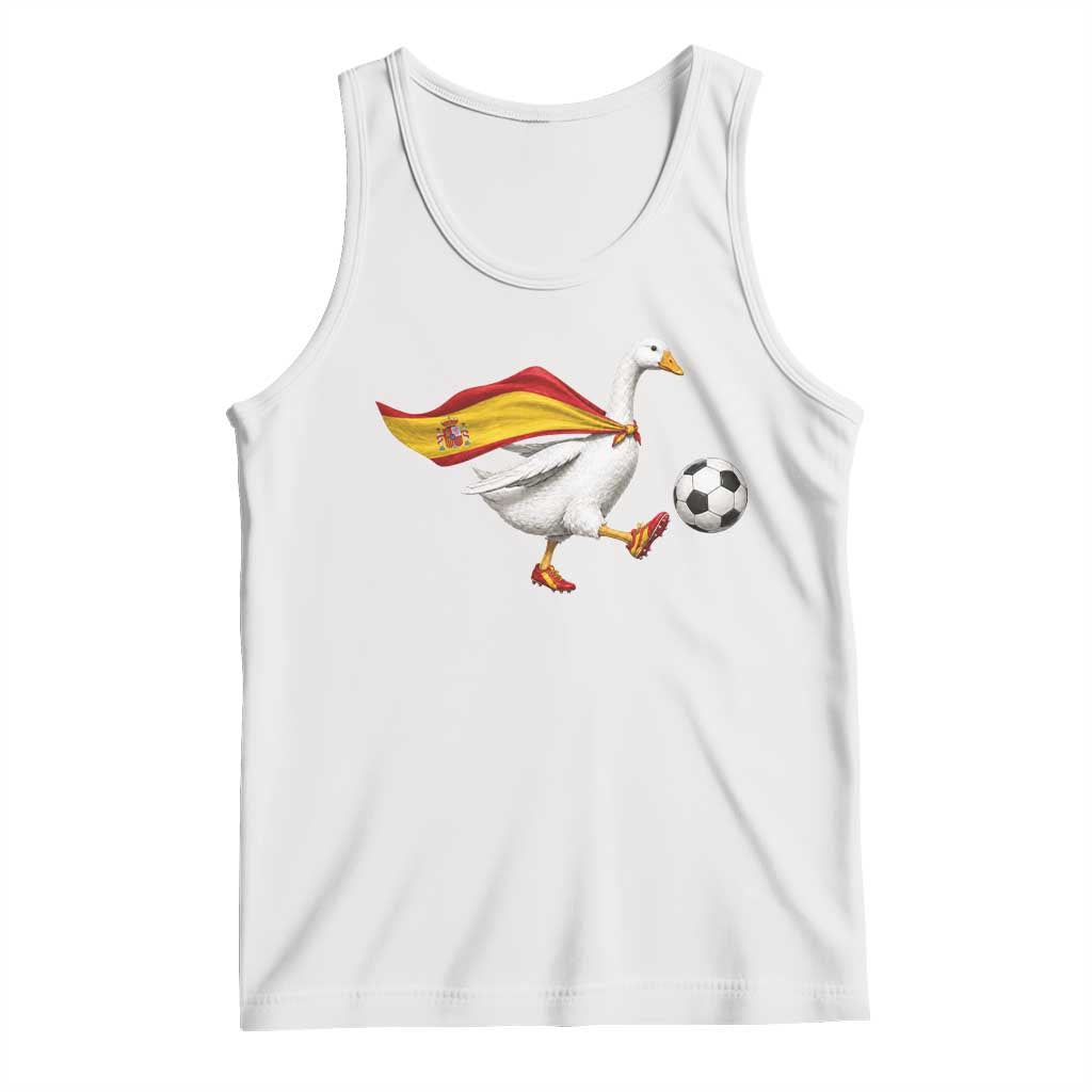 Spain Soccer Goose Tank Top Spanish Flag Patriotic Football Fan Graphic TS10 White Print Your Wear