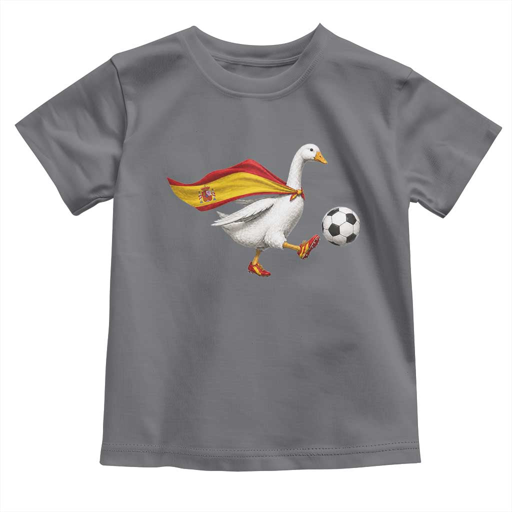 Spain Soccer Goose Toddler T Shirt Spanish Flag Patriotic Football Fan Graphic TS10 Charcoal Print Your Wear