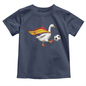Spain Soccer Goose Toddler T Shirt Spanish Flag Patriotic Football Fan Graphic TS10 Navy Print Your Wear