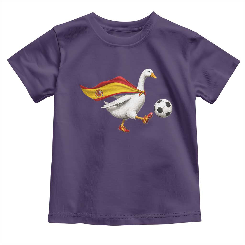 Spain Soccer Goose Toddler T Shirt Spanish Flag Patriotic Football Fan Graphic TS10 Purple Print Your Wear