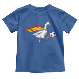 Spain Soccer Goose Toddler T Shirt Spanish Flag Patriotic Football Fan Graphic TS10 Royal Blue Print Your Wear