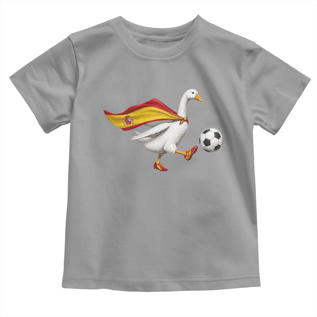 Spain Soccer Goose Toddler T Shirt Spanish Flag Patriotic Football Fan Graphic TS10 Sport Gray Print Your Wear