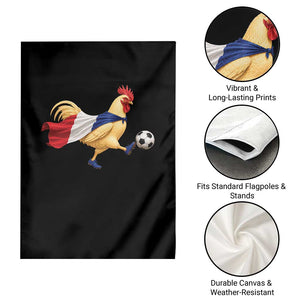 Funny France Soccer Garden Flag Rooster Wearing French Flag Patriotic Football Fan Graphic TS10 Print Your Wear