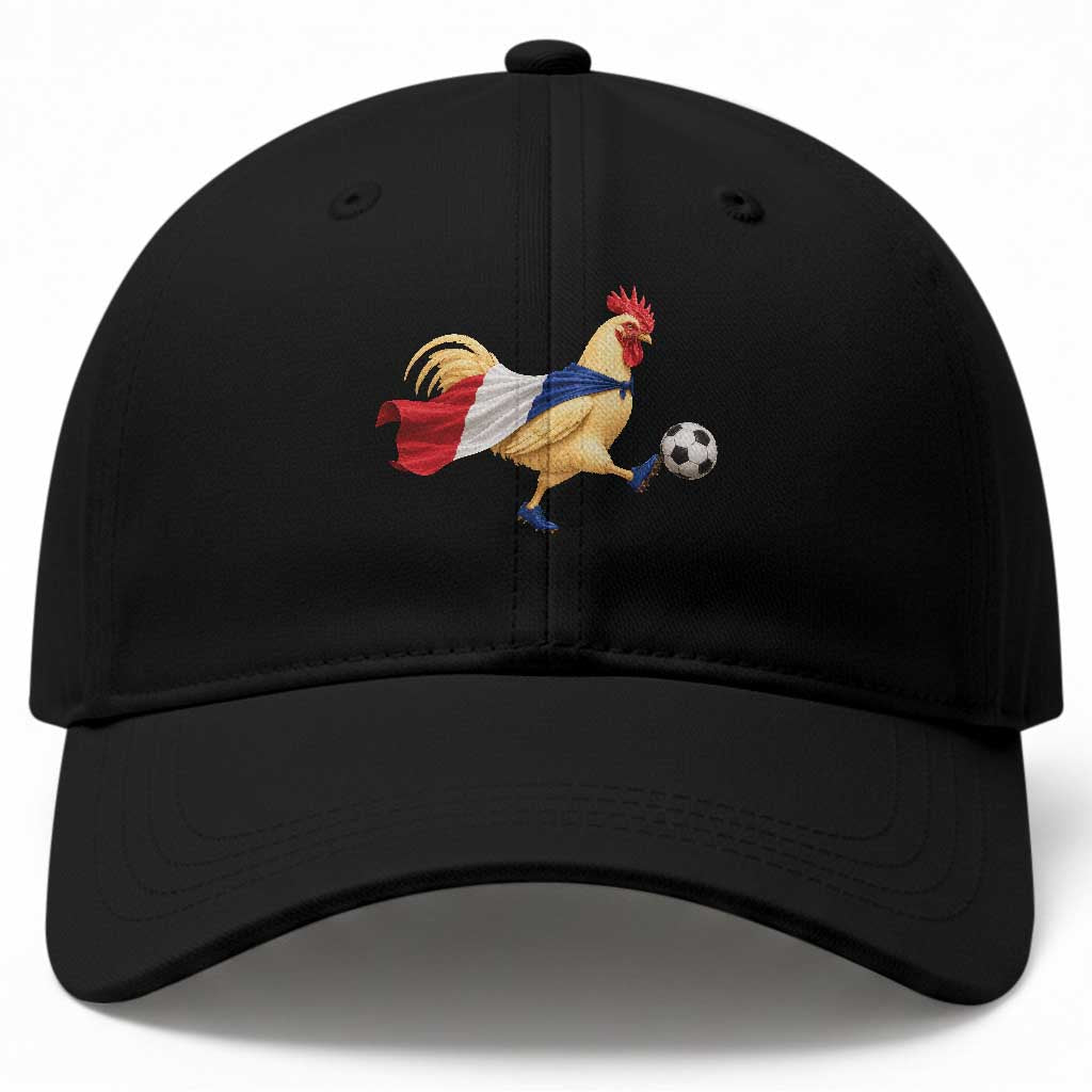 Funny France Soccer Baseball Cap Rooster Wearing French Flag Patriotic Football Fan Graphic TS10 Print Your Wear