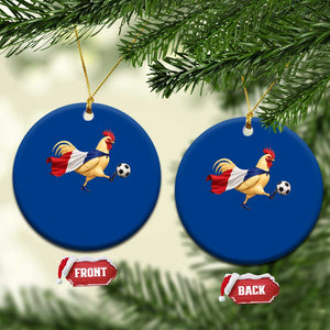 Funny France Soccer Ceramic Ornament Rooster Wearing French Flag Patriotic Football Fan Graphic TS10 1pc Blue Print Your Wear
