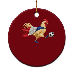 Funny France Soccer Ceramic Ornament Rooster Wearing French Flag Patriotic Football Fan Graphic TS10 1pc Red Print Your Wear