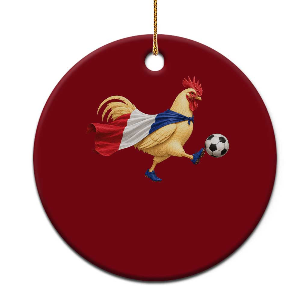 Funny France Soccer Ceramic Ornament Rooster Wearing French Flag Patriotic Football Fan Graphic TS10 1pc Red Print Your Wear