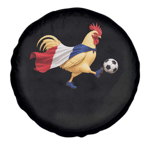 Funny France Soccer Spare Tire Cover Rooster Wearing French Flag Patriotic Football Fan Graphic TS10 Print Your Wear