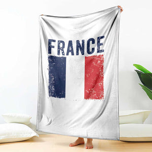 Vintage France Flag Distressed French Pride Patriotic Soccer Fan Graphic Throw Blanket TS10 Print Your Wear