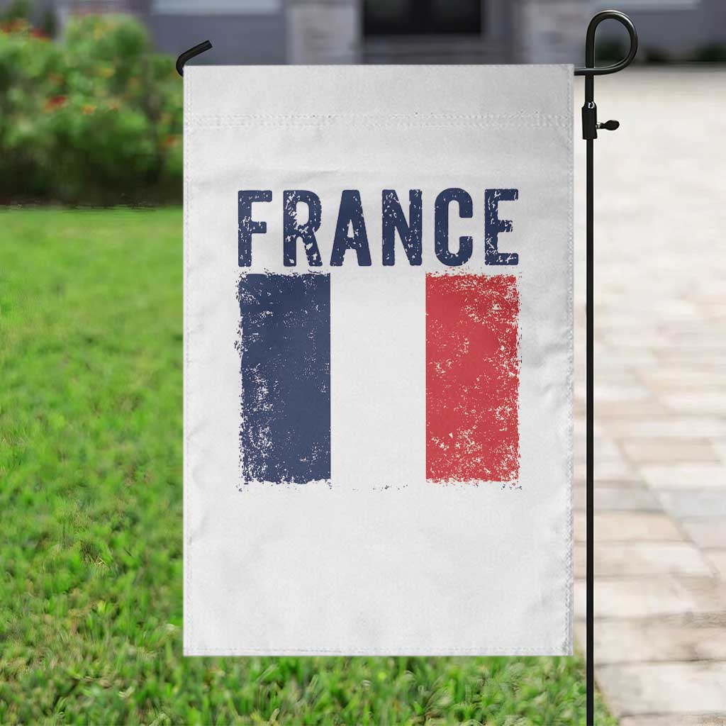 Vintage France Flag Distressed French Pride Patriotic Soccer Fan Graphic Garden Flag TS10 Print Your Wear
