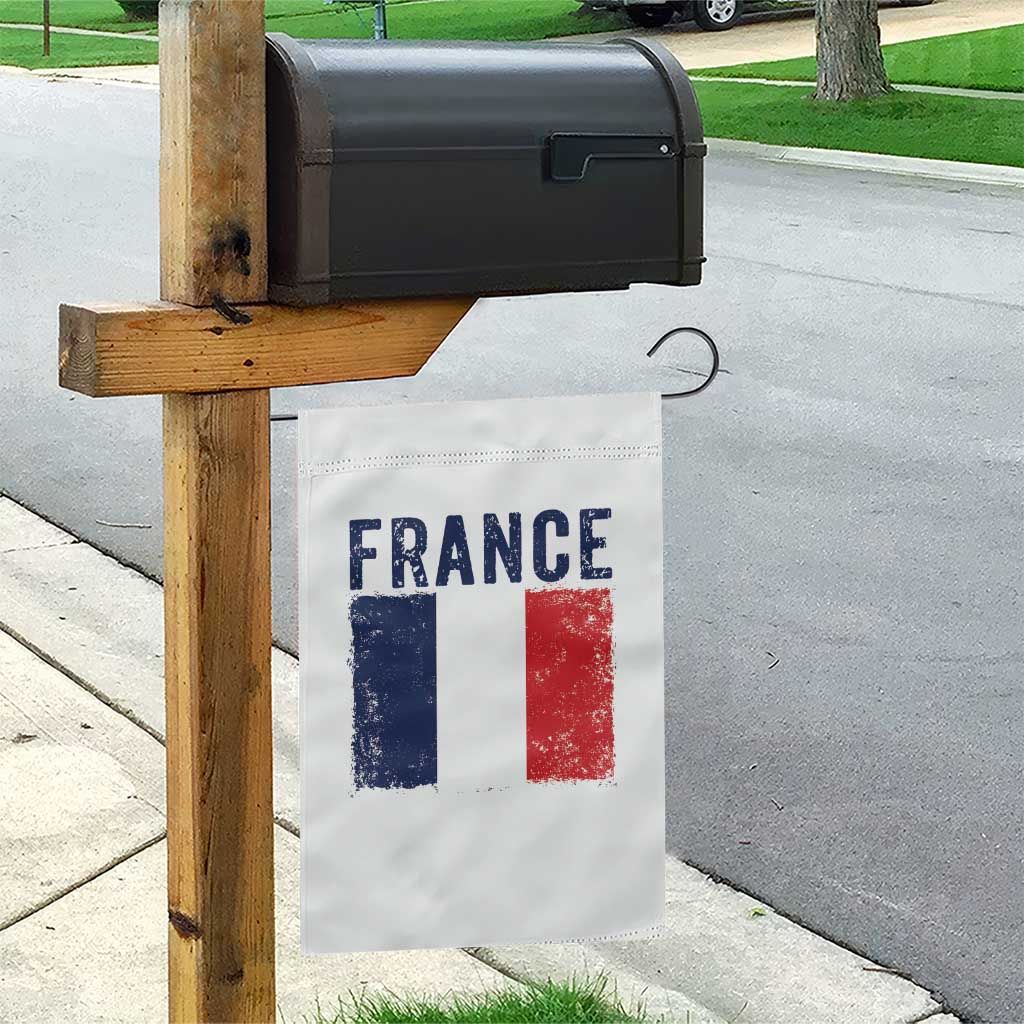 Vintage France Flag Distressed French Pride Patriotic Soccer Fan Graphic Garden Flag TS10 Print Your Wear