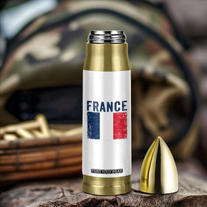 Vintage France Flag Distressed French Pride Patriotic Soccer Fan Graphic Bullet Tumbler TS10 Print Your Wear