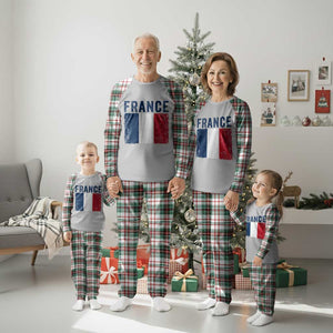 Vintage France Flag Distressed French Pride Patriotic Soccer Fan Graphic Plaid Pajama Set TS10 Print Your Wear