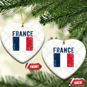 Vintage France Flag Distressed French Pride Patriotic Soccer Fan Graphic Ceramic Ornament TS10 Print Your Wear