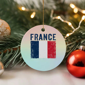 Vintage France Flag Distressed French Pride Patriotic Soccer Fan Graphic Ceramic Ornament TS10 1pc Pastel Print Your Wear