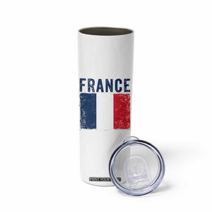 Vintage France Flag Distressed French Pride Patriotic Soccer Fan Graphic Skinny Tumbler TS10 Print Your Wear