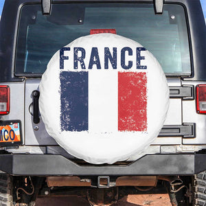 Vintage France Flag Distressed French Pride Patriotic Soccer Fan Graphic Spare Tire Cover TS10 No hole White Print Your Wear