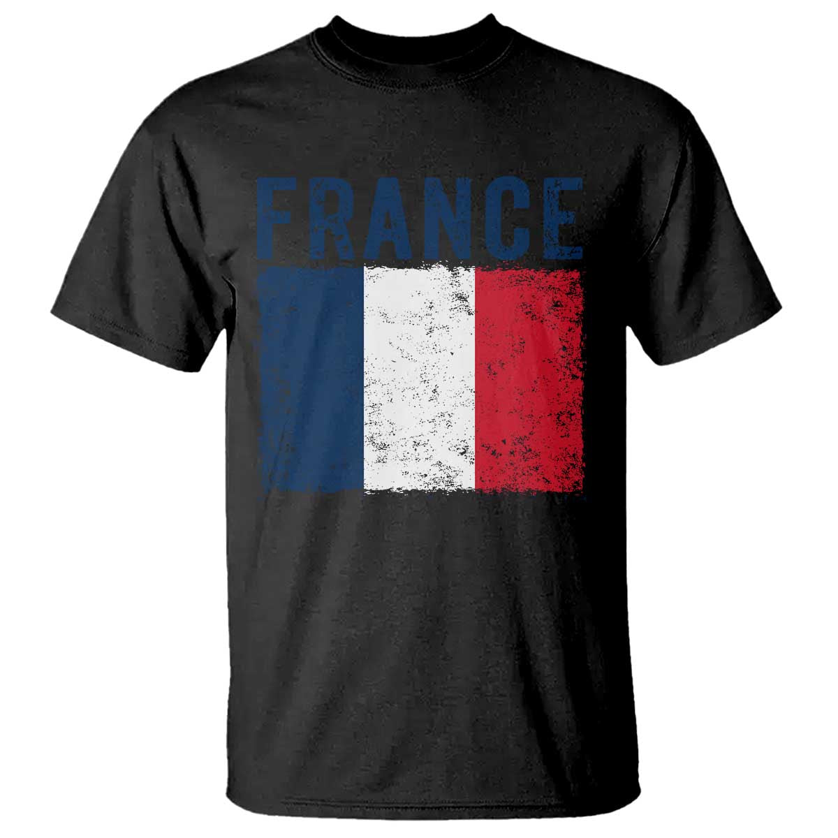 Vintage France Flag Distressed French Pride Patriotic Soccer Fan Graphic T Shirt TS10 Black Print Your Wear