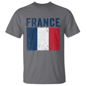 Vintage France Flag Distressed French Pride Patriotic Soccer Fan Graphic T Shirt TS10 Charcoal Print Your Wear