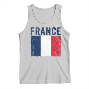 Vintage France Flag Distressed French Pride Patriotic Soccer Fan Graphic Tank Top TS10 Ash Print Your Wear