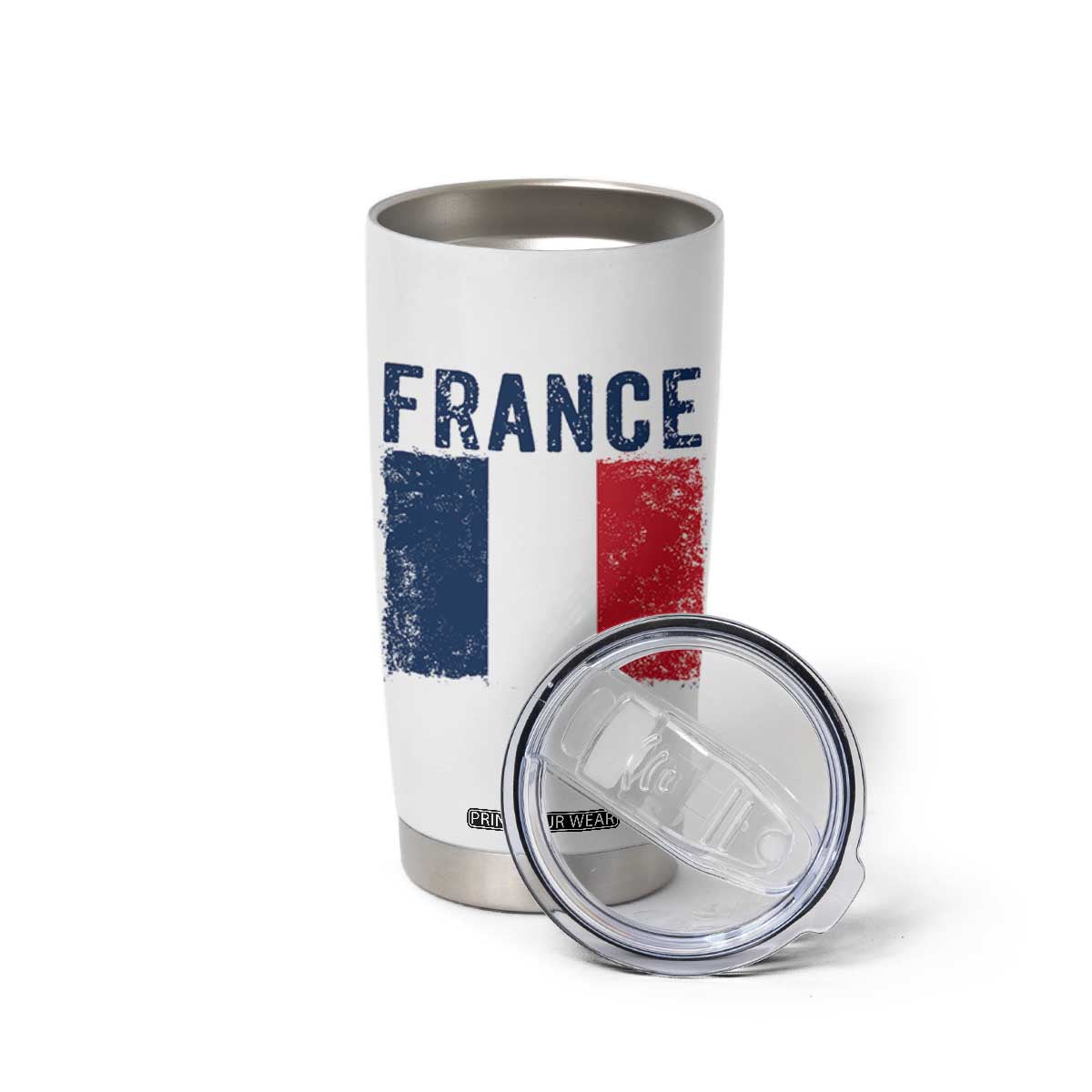 Vintage France Flag Distressed French Pride Patriotic Soccer Fan Graphic Tumbler Cup TS10 Print Your Wear