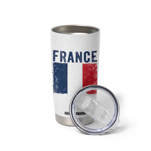 Vintage France Flag Distressed French Pride Patriotic Soccer Fan Graphic Tumbler Cup TS10 Print Your Wear