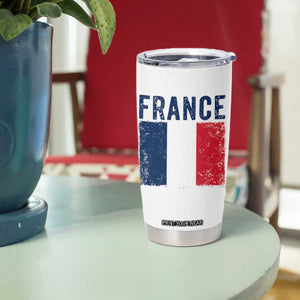 Vintage France Flag Distressed French Pride Patriotic Soccer Fan Graphic Tumbler Cup TS10 Print Your Wear