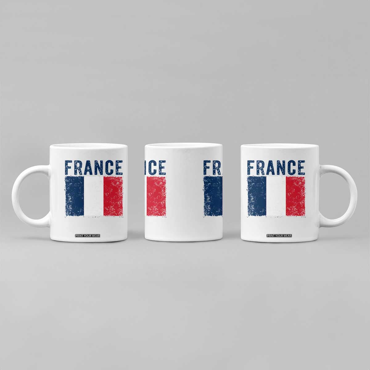 Vintage France Flag Distressed French Pride Patriotic Soccer Fan Graphic Coffee Mug TS10 Print Your Wear