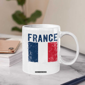 Vintage France Flag Distressed French Pride Patriotic Soccer Fan Graphic Coffee Mug TS10 Print Your Wear