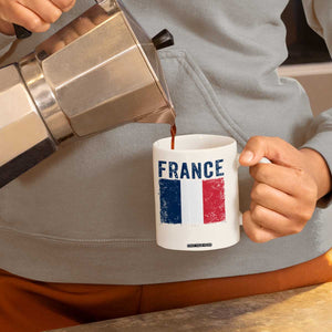 Vintage France Flag Distressed French Pride Patriotic Soccer Fan Graphic Coffee Mug TS10 Print Your Wear