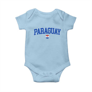 Paraguay Patriotic Flag Baby Onesie Soccer Fan Vintage Varsity Sports National Pride Graphic TS10 Light Blue Print Your Wear