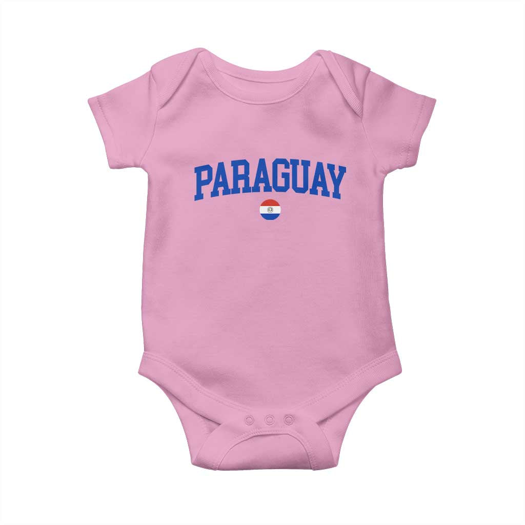Paraguay Patriotic Flag Baby Onesie Soccer Fan Vintage Varsity Sports National Pride Graphic TS10 Light Pink Print Your Wear