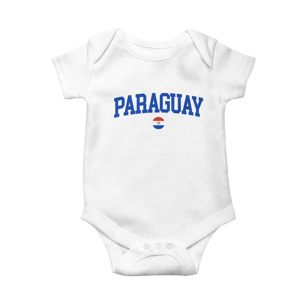 Paraguay Patriotic Flag Baby Onesie Soccer Fan Vintage Varsity Sports National Pride Graphic TS10 White Print Your Wear