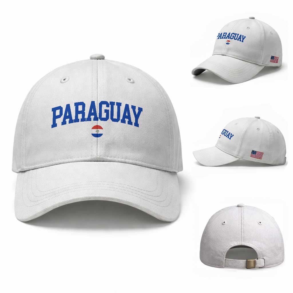 Paraguay Patriotic Flag Baseball Cap Soccer Fan Vintage Varsity Sports National Pride Graphic TS10 Baseball Cap Universal Fit White Print Your Wear