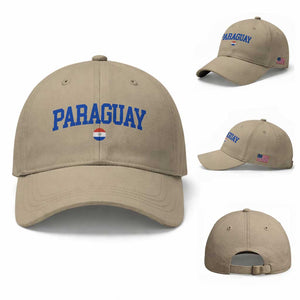Paraguay Patriotic Flag Baseball Cap Soccer Fan Vintage Varsity Sports National Pride Graphic TS10 Baseball Cap Universal Fit Khaki Print Your Wear