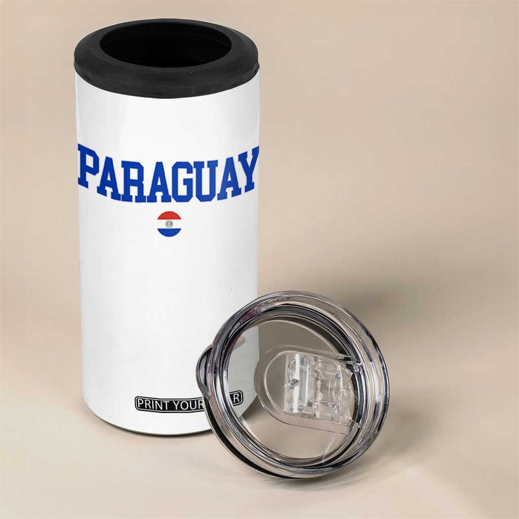 Paraguay Patriotic Flag 4 in 1 Can Cooler Tumbler Soccer Fan Vintage Varsity Sports National Pride Graphic TS10 Print Your Wear