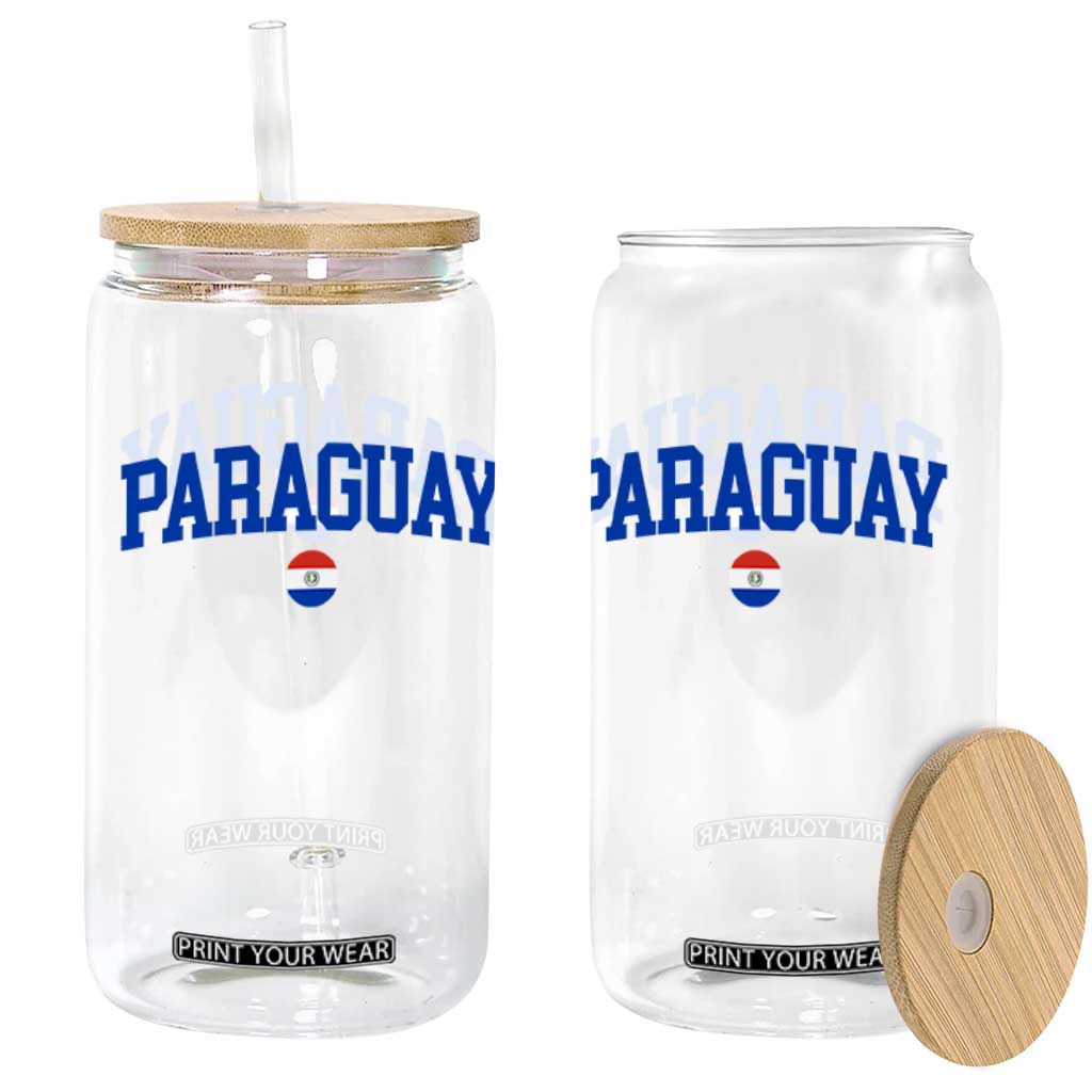 Paraguay Patriotic Flag Glass Can Soccer Fan Vintage Varsity Sports National Pride Graphic TS10 Print Your Wear