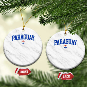 Paraguay Patriotic Flag Ceramic Ornament Soccer Fan Vintage Varsity Sports National Pride Graphic TS10 1pc White Marble Print Your Wear