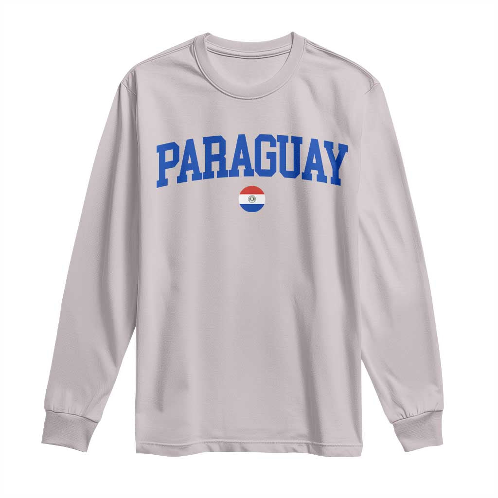 Paraguay Patriotic Flag Long Sleeve Shirt Soccer Fan Vintage Varsity Sports National Pride Graphic TS10 Ice Gray Print Your Wear