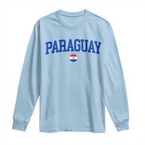 Paraguay Patriotic Flag Long Sleeve Shirt Soccer Fan Vintage Varsity Sports National Pride Graphic TS10 Light Blue Print Your Wear