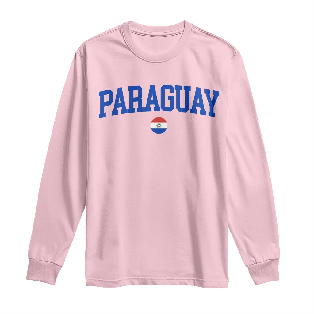Paraguay Patriotic Flag Long Sleeve Shirt Soccer Fan Vintage Varsity Sports National Pride Graphic TS10 Light Pink Print Your Wear